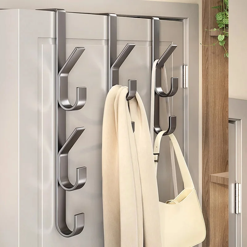 Easy Installation Strong Metal Door Hook Coat Rack Space Saving Design For Clothes Hats Bags Bedroom