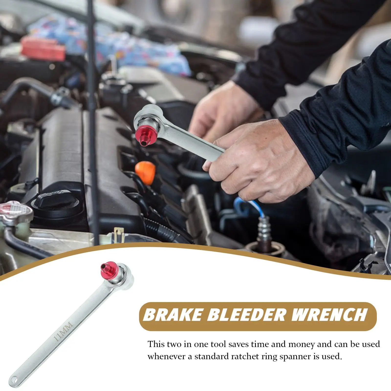 Brake Bleeder Wrench Manual 11mm Aperture Brake Bleeder Wrench Brake Oil Drainer Repair Tool for Truck Car Auto Vehicle A30