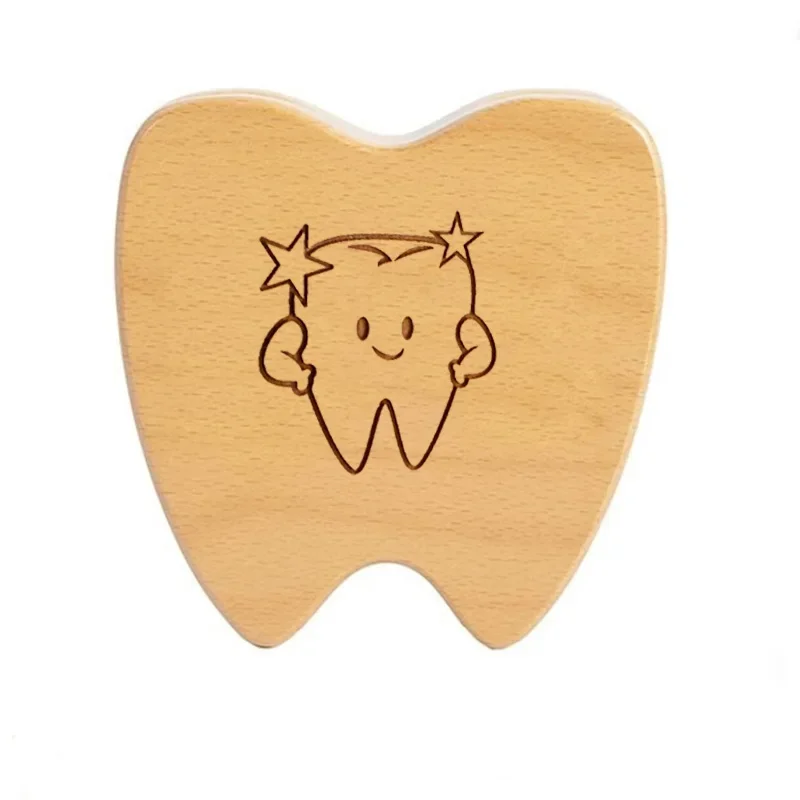 

Personalised Wooden Tooth Fairy Teeth Box with Engraved Name First Tooth Keepsake New Baby Gift m