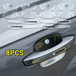 8pcs Car Styling Car Door Bowl Protection Film Handle Anti-scratch Protective Sticker For Volkswagen Jetta Polo Caddy GTI Bora