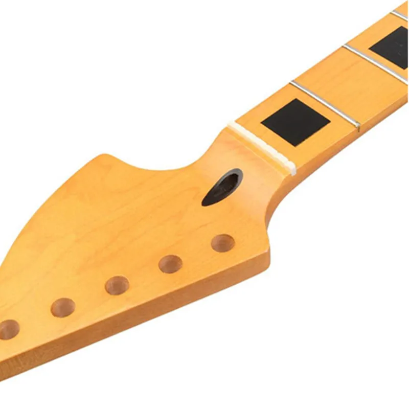 22 Frets Maple Neck with Maple Fingerboard For Electric Guitar Yellow Matte Paint Musical Instruments Accessories