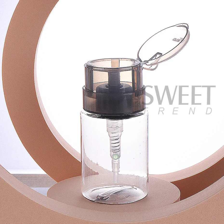 100ml Nail Refillable Empty Press Pump Bottle Clear Black Dispenser Liquid Container Remover Cleaner Polish Makeup Manicure Tool