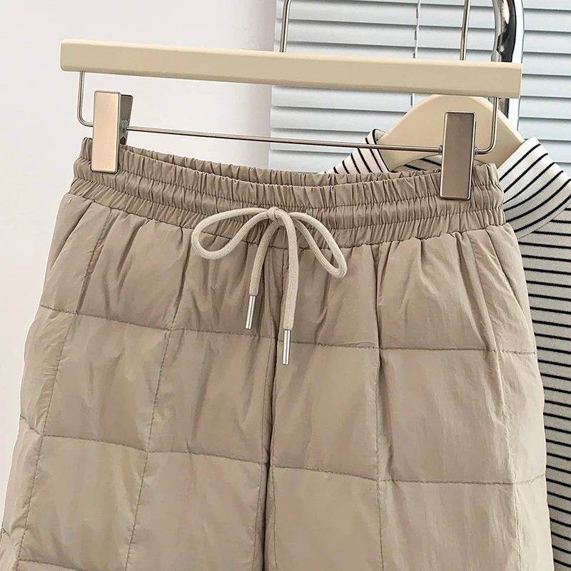 Damen-Oberbekleidung, gerades Bein, Dstring, leichte Baumwollhose, reine Farbe, elastische Taille, blau, erschwingliche Winterhose