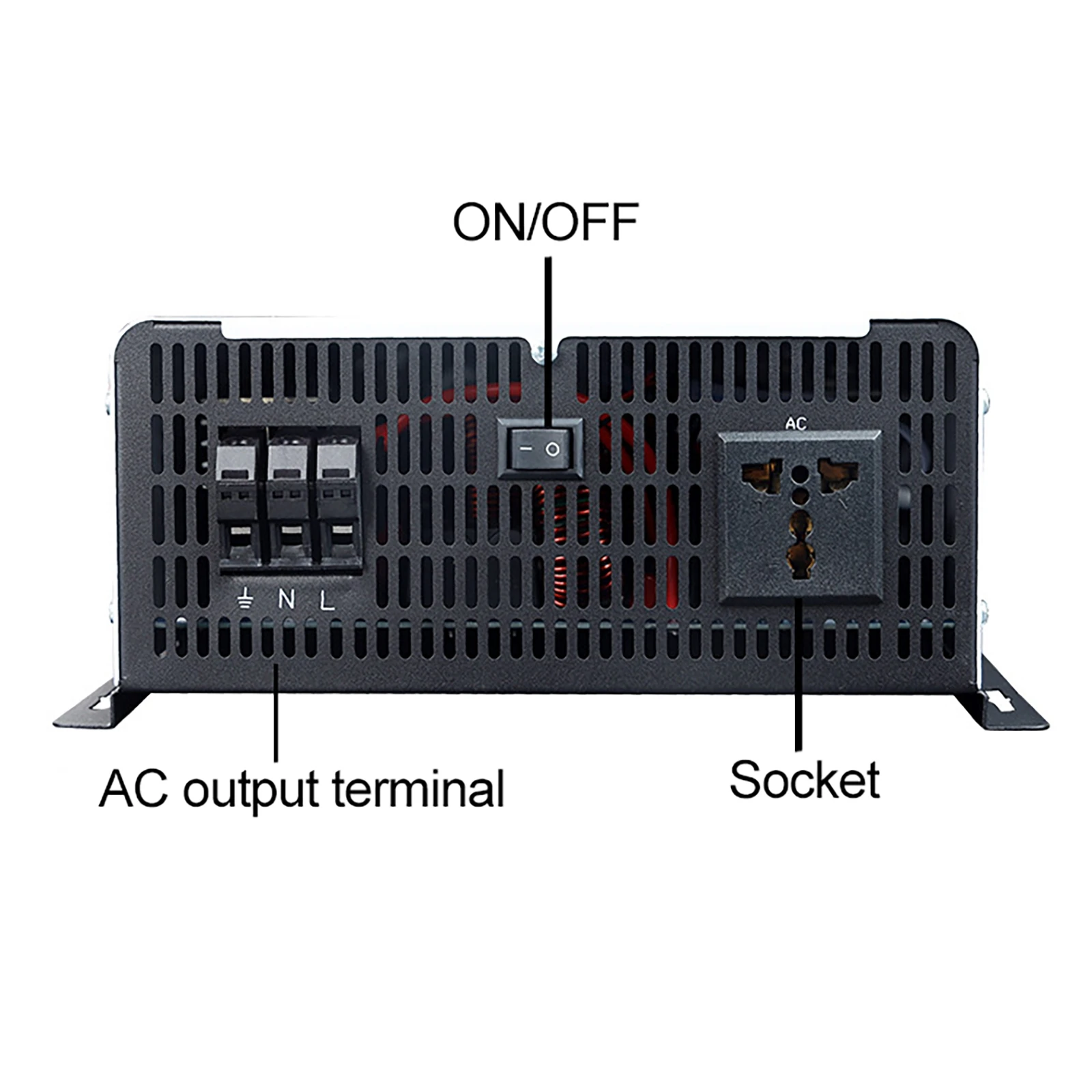 Imagem -03 - Inversor de Onda Senoidal Pura 10kw 5kw 12v 24v 48v a 110v 120v 220v Carregador Portátil Solar Off Grid Power Car Inversores 12000w 10000w