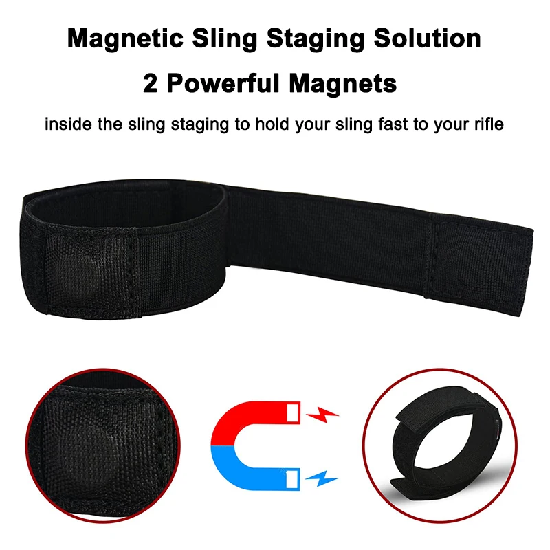 Magnetic Sling Staging Strap Universal Strong Magnets Gun Belt Solution Easy to Place On Rifle & Fold The Sling Back Up