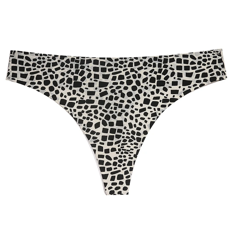 Giczi 3PCS/Set Women\'s Panties Fashion Leopard Thongs Woman Seamless Underwear Sexy Lingerie Breathable Cozy G-String Hot T-Back