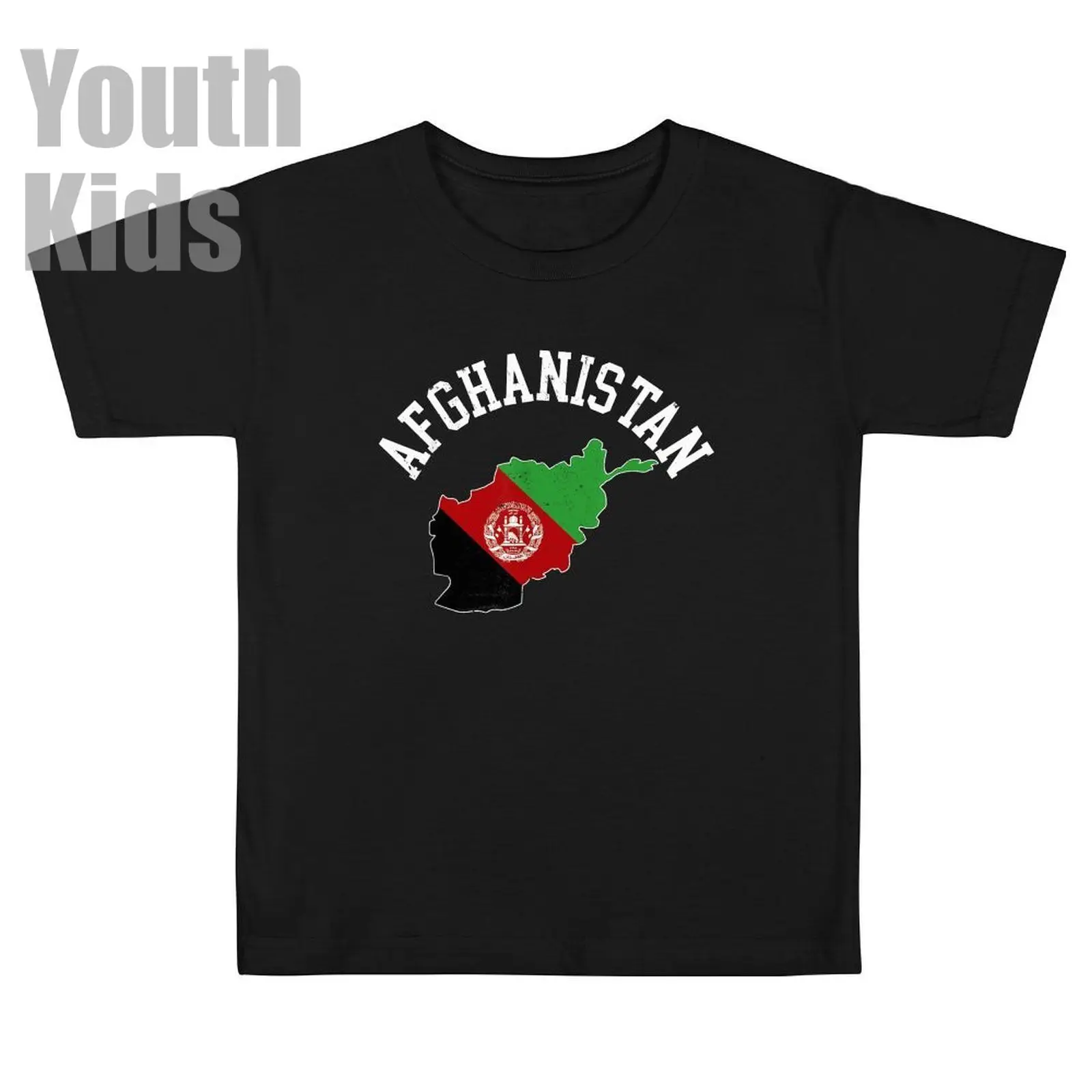 Youth Boy/Girl Afghanistan Flag Afghan T-shirt Kids Tshirt Tee 100% Cotton T Shirt O-neck Short Sleeve Children Clothes