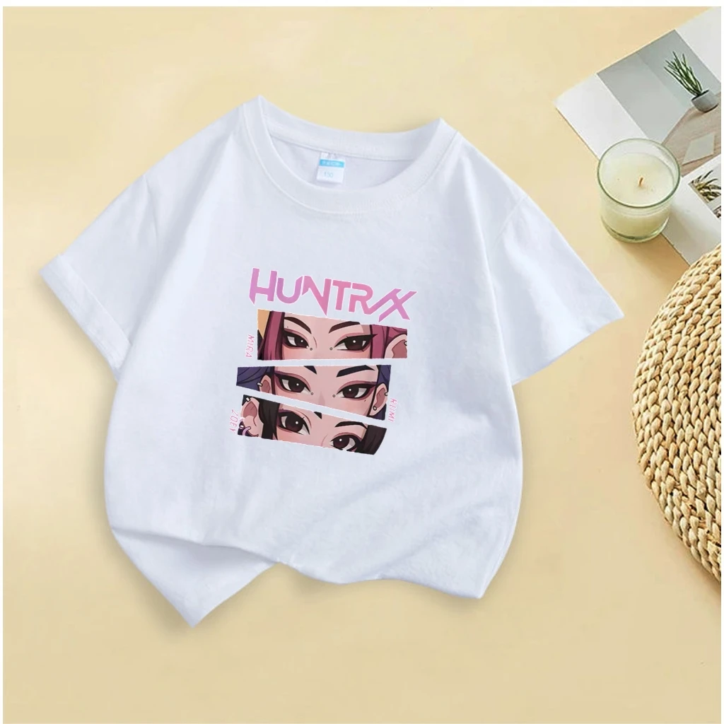 

Little Boys Girls Huntrix Graphic Eye Costume Short Sleeve Tees Multiple Colors Trendy Casual Outfits For 9M-7Y Baby Child Tees