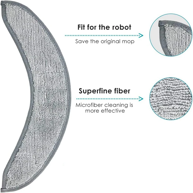 Almofadas de substituição para Irobot Roomba, Acessórios de esfregão de microfibra reutilizáveis, J7 Plus Robot Vacuum, Pacote 6