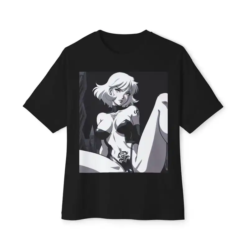 

Anime Gothic Y2K Unisex Tee, Oversized Boxy Tshirt, Alternative Fashion Tee, Edgy Oversized Shirt, Dark Anime Top