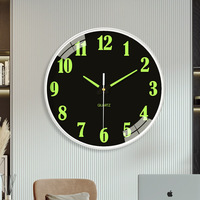 8 Inch Luminous Wall Clock Mute Clock Simple Decorative Clock No Punch Wall Clock Home Decor Living Room Decorative Clock