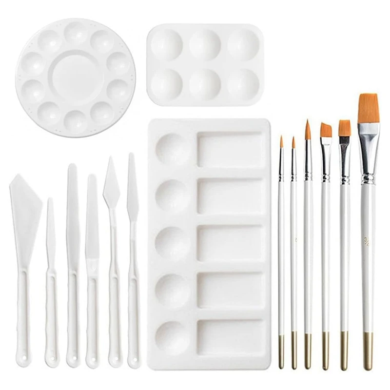 Palette Palette Paintbrush Scraper 15-Piece Set Of Rectangular Palette Art Graffiti Painting Tools