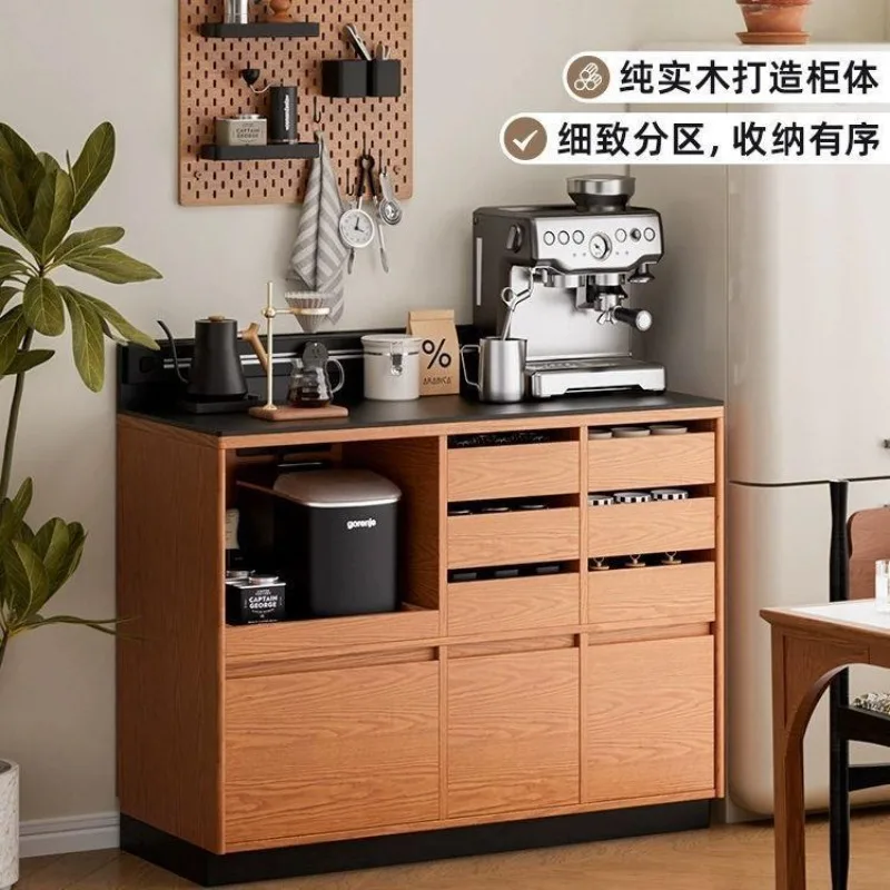 Wall Slate Countertop Home Kitchen Dining Room Tea Cabinet Nordic Solid Wood Module Combination Side Cabinet Coffee Cabinet