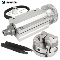 50/63 Four-jaw/Three-jaw Chuck Spindle Assembly for DIY Mini Lathe Woodworking Beads Machine Spindle Assembly