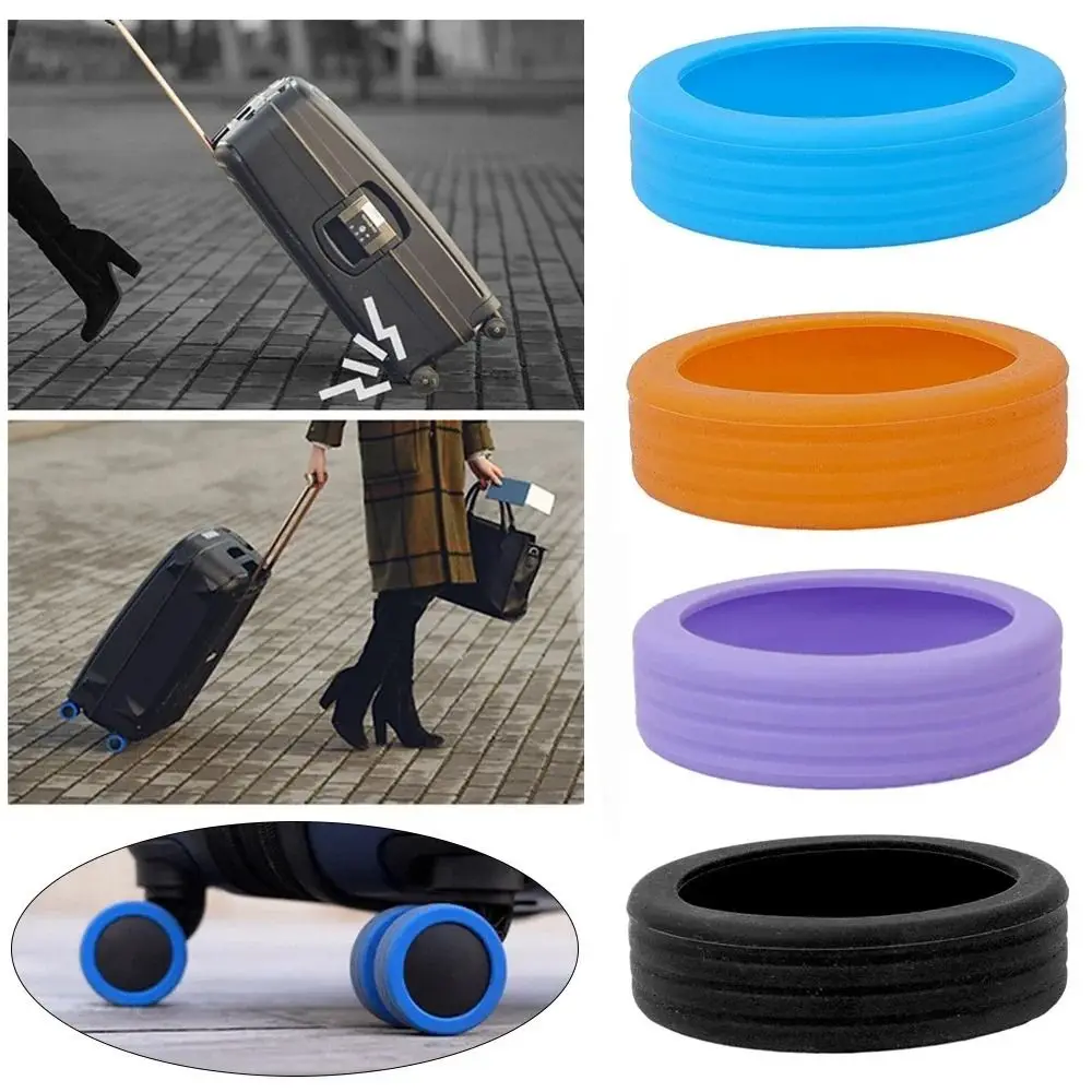 4/8PCS/Set Silicone Luggage Wheels Protector with Silent Sound Reduce Wheel Wear Suitcase Wheels Protection Cover