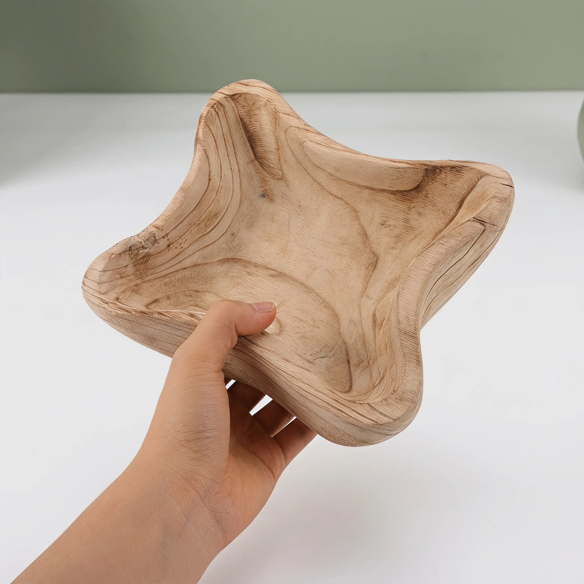 Hand Carved Root Wood Ritual Altar Bowl Meditation Tray Wiccan Witchcraft Offering Ceremony Supplies Root Wood Crafts Bowl