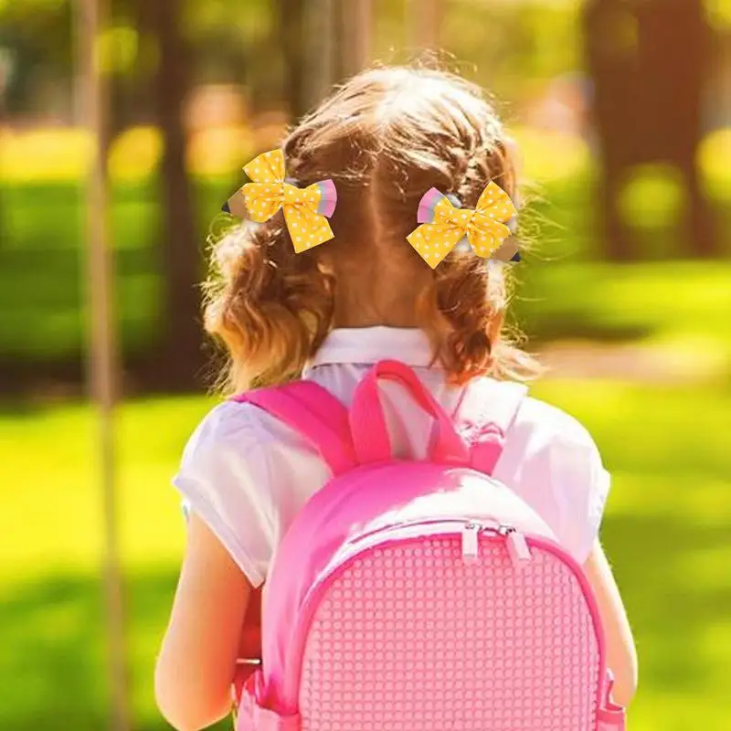 Diadema con estampado de lápiz amarillo para niña, bandanas con lazo, accesorios para el cabello