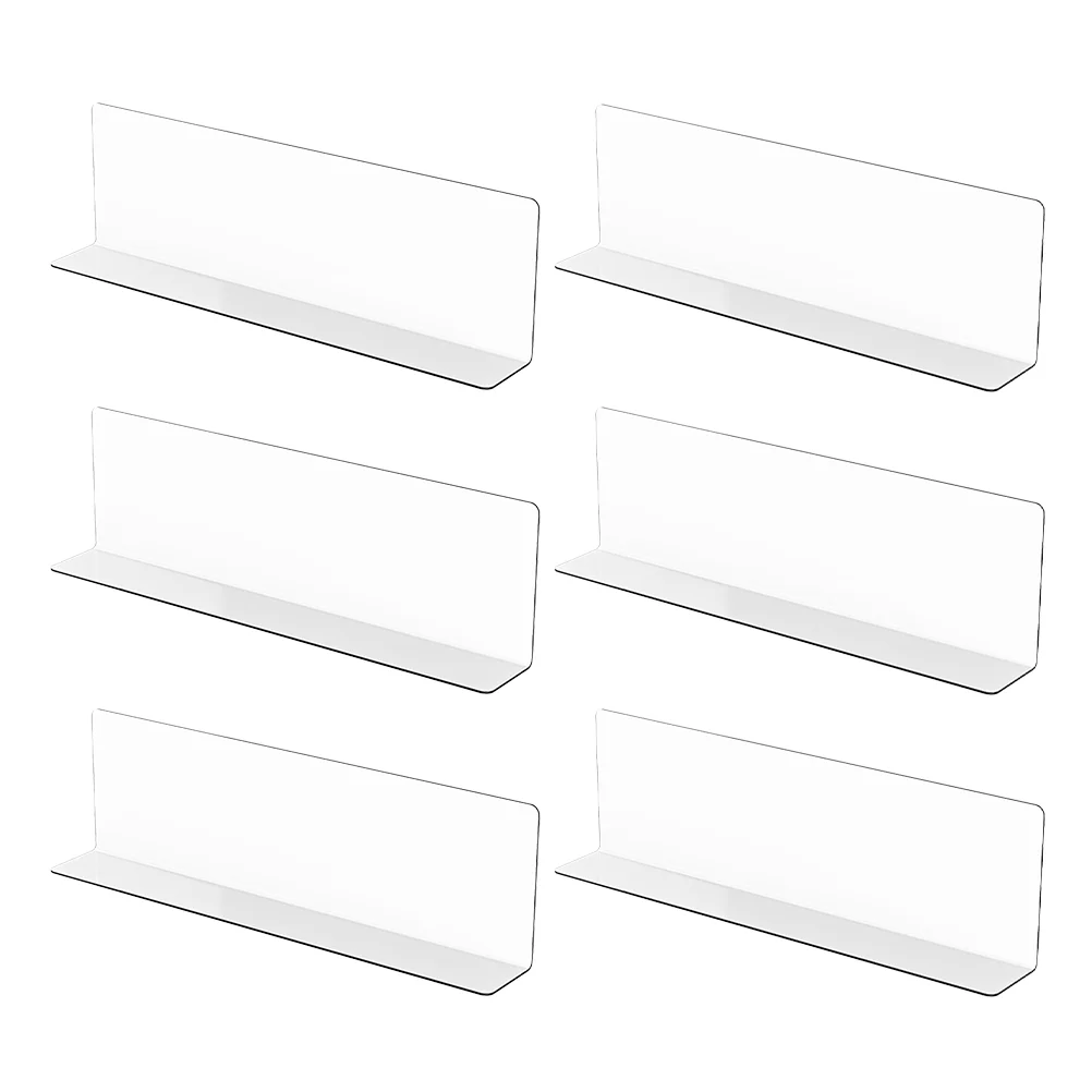 

6 Pcs Supermarket Sorting Baffle Closet Shelf Divider Rv Fridge Nail- Free Dividers Pants for Wood Shelves Drawer Cabinet