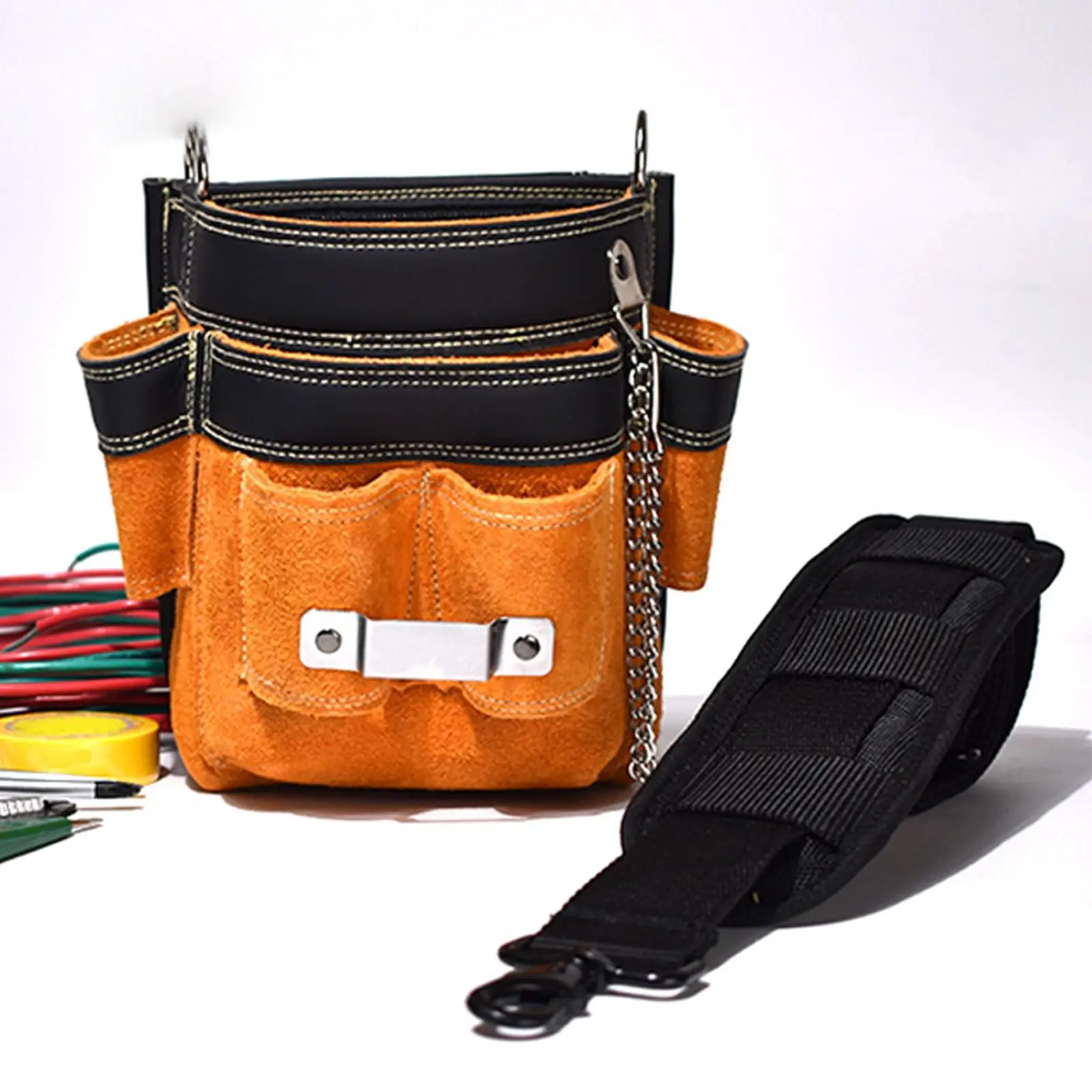 

Electrician Tool Belt Portable Leather Tool Pouch for Carpenter Adults Gifts