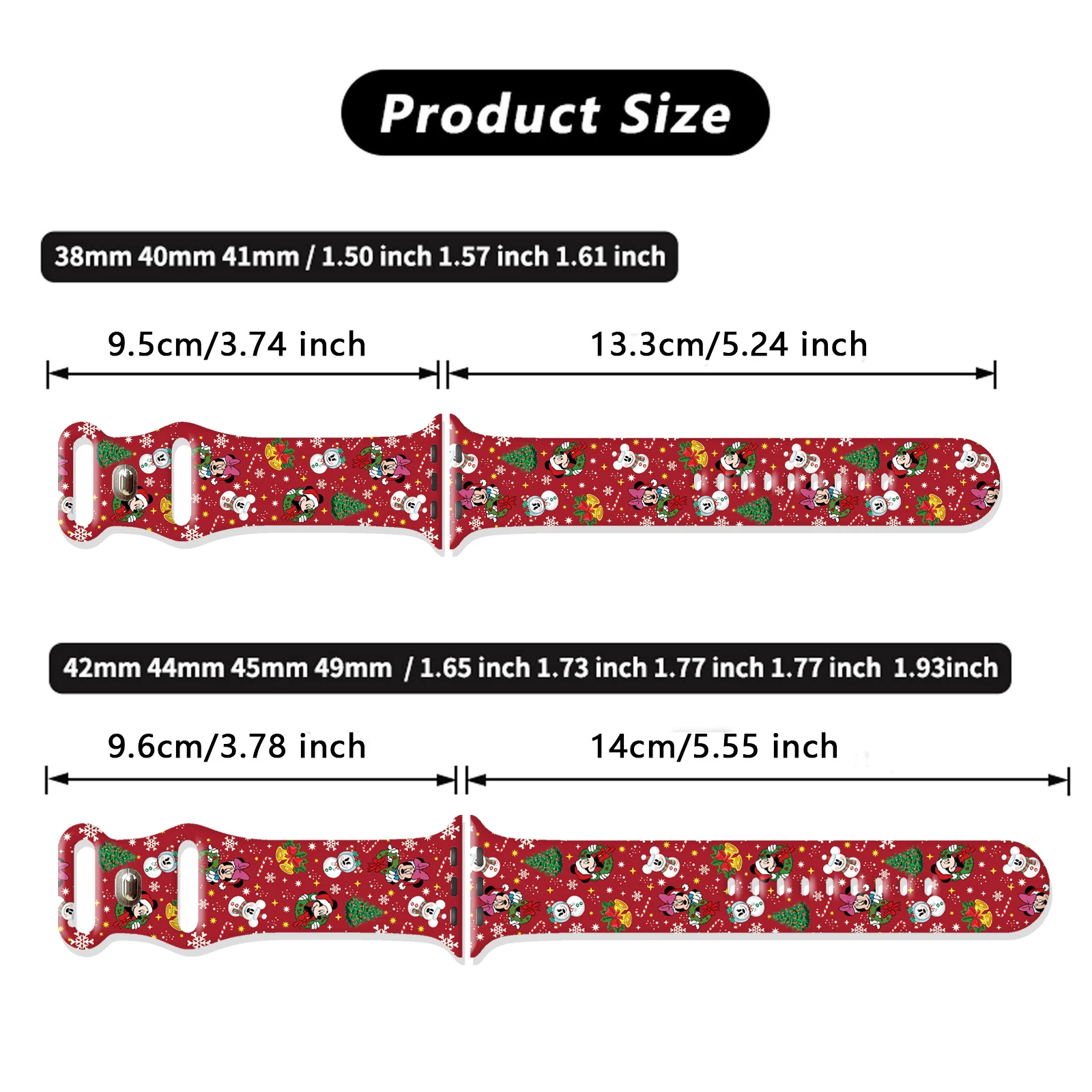 Disney Christmas for Apple for Watch 11 10 9 8 7 Silicone Band Replacable Bracelet for iWatch 46mm 42mm 41mm 40mm Watchband