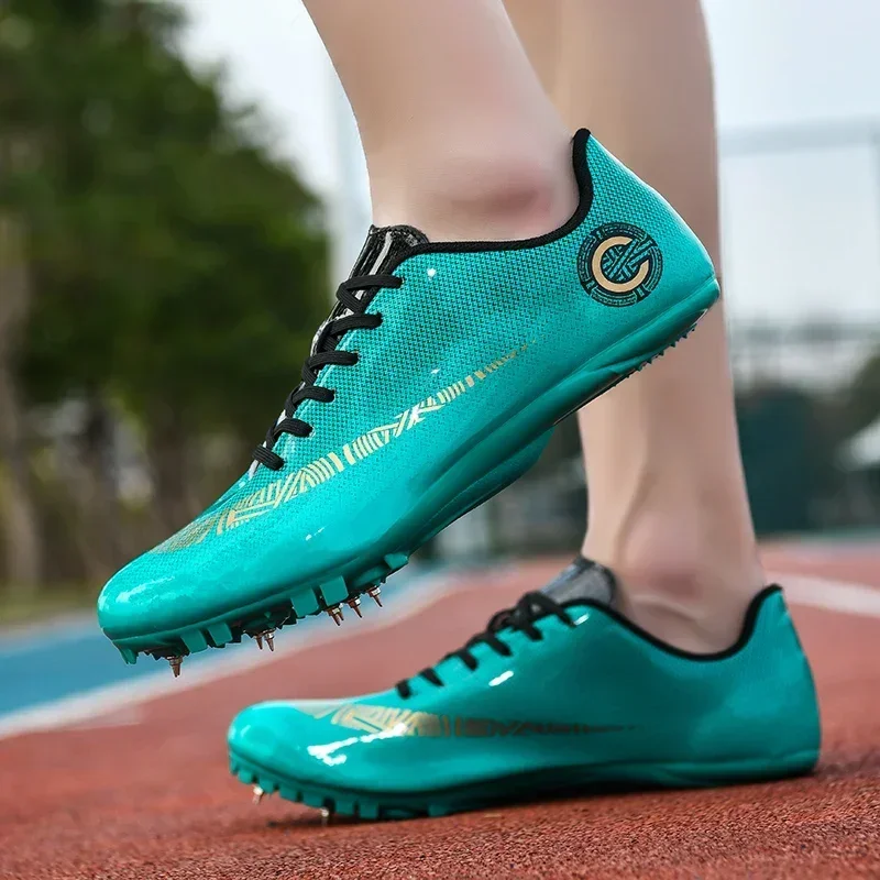 

Men Women Track Field Training Racing Athletic Sport Shoes Ultralight Long Jump Cleats Professional Lightweight Sneakers