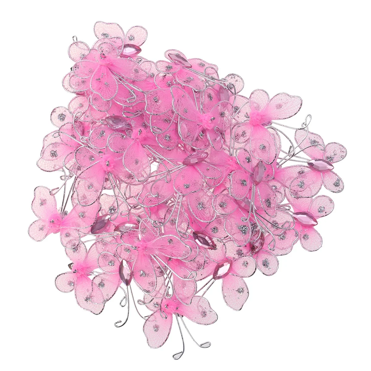 

50pcs Diy Wedding Decoration Home Craft Bridal Shower Party Christmas Graduation Pink Butterfly Simulation Decoration For