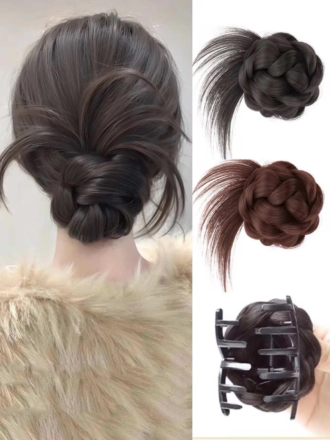 

Синтетический парик с зажимом для женщин, небрежный завиток, резинка для волос, пучок, хвост, удлиняющий парик с низким пучком волос