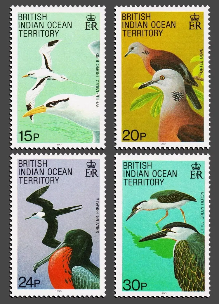 Indian Ocean Territory Post Stamps Y1990 Birds Waterbirds 1 Set 4 New MNH Collectible Postage Stamps Material For Scrapbooking