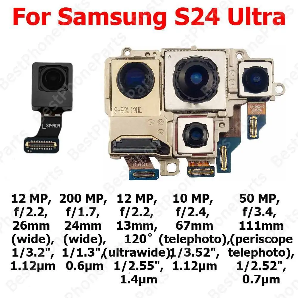 Rear Front Camera For Samsung S24 Ultra S928 Backside Facing Frontal Selfie Back Camera Module Mobile Phone Replacement Parts