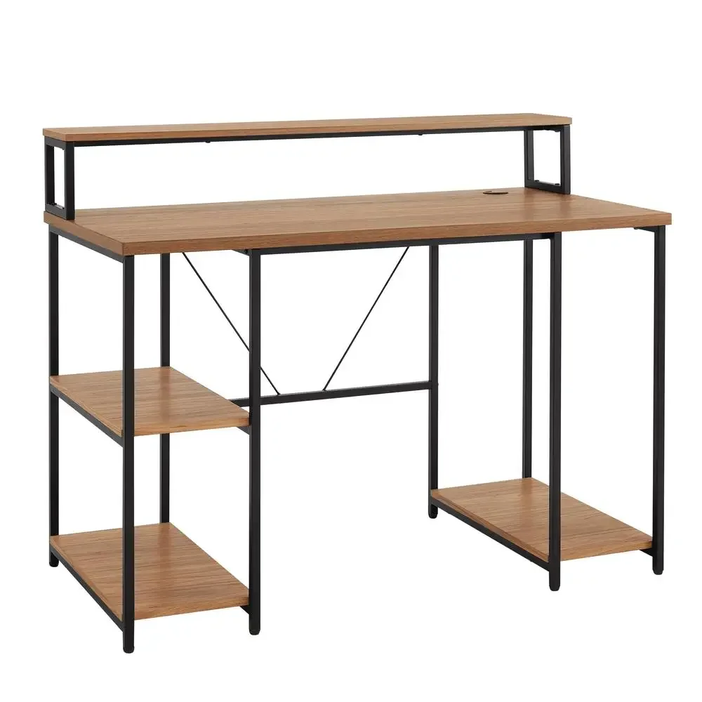 Bureau d'ordinateur multifonctionnel avec étagères de rangement, bureau d'étude, support de moniteur, table d'écriture de jeu, bureau à domicile, adultes et enfants, 47"