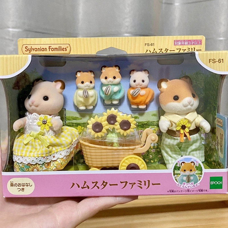 

New Original Sylvanian Families Aceessories Figures Popcorn Car Love Rat Dolls For Girls Kids Toys Girl New Hamster Family