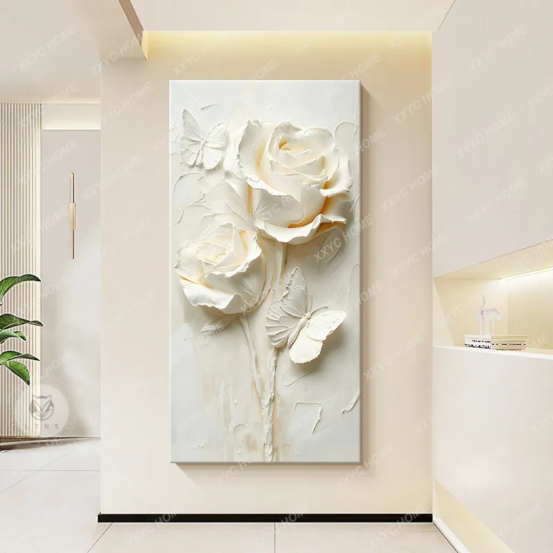 

Cream Style Home Decorative Painting Creative Floral Texture Hallway Hanging Painting