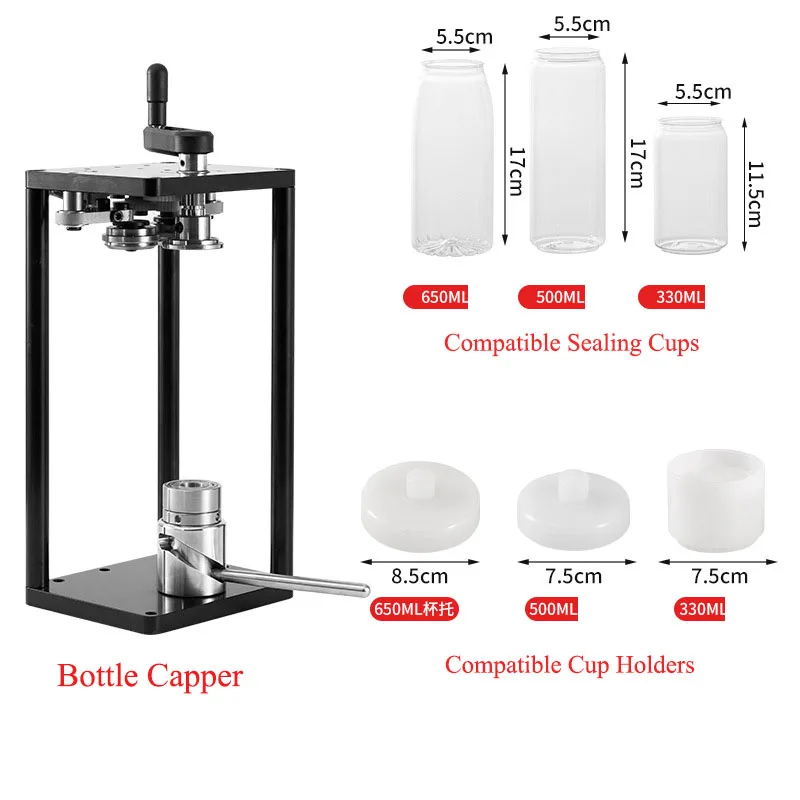 Manual Can Sealer Hand Crank Beverage Can Sealing Machine Compact Manual Soda Can Seamer for Beverage Takeaway