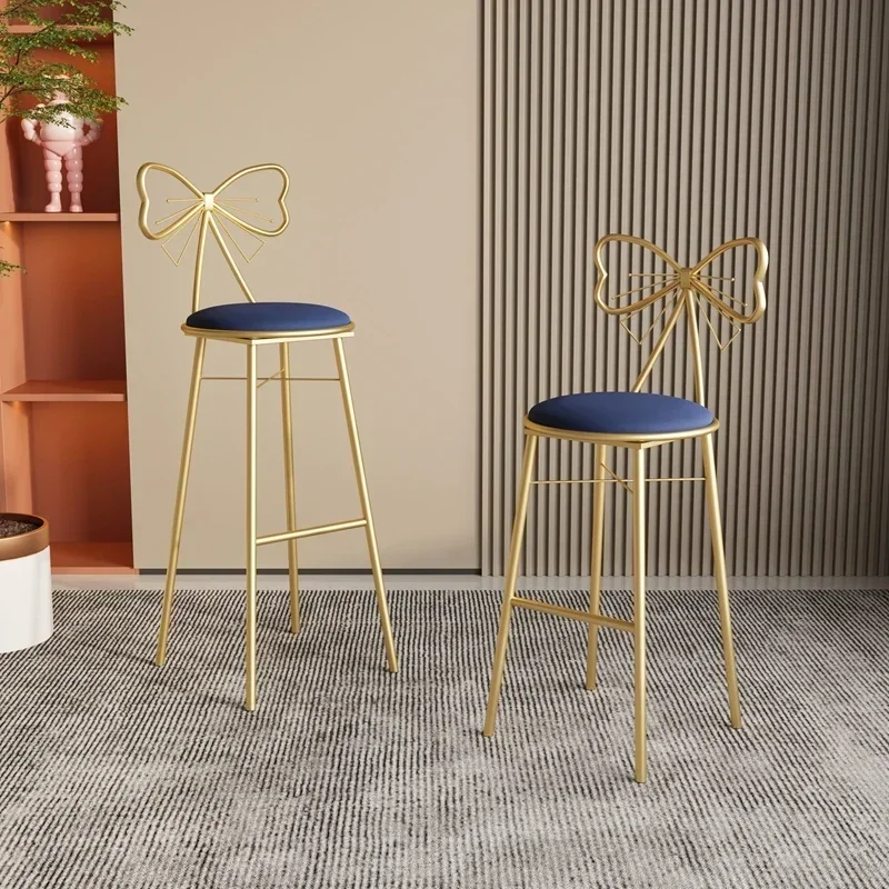 Tabouret de Bar Européen en Faux Cuir et Métal localité, Chaises Hautes Modernes de Luxe, Mobilier de Maison pour Salon