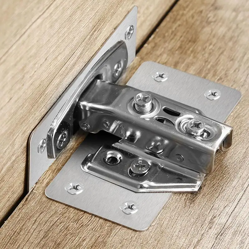 Fixing Plate For Cabinet Thickened Fixing Plates Hinge Repair Plate Replacement Kit With Screws Heavy Duty Rust Resistant