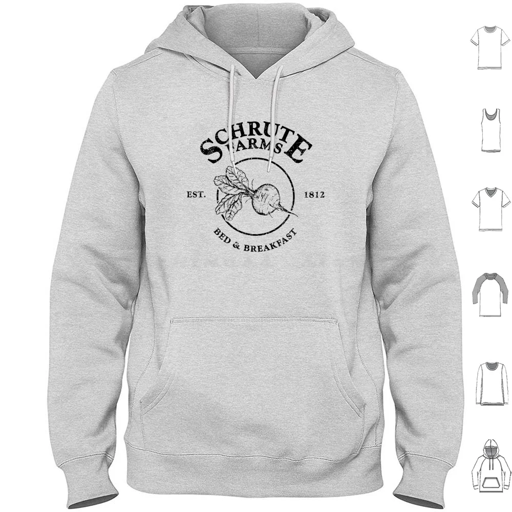 Schrute Farms Hoodie Cotton Long Sleeve Schrute Farms Office Beets Dwight Scranton Bed And Breakfast