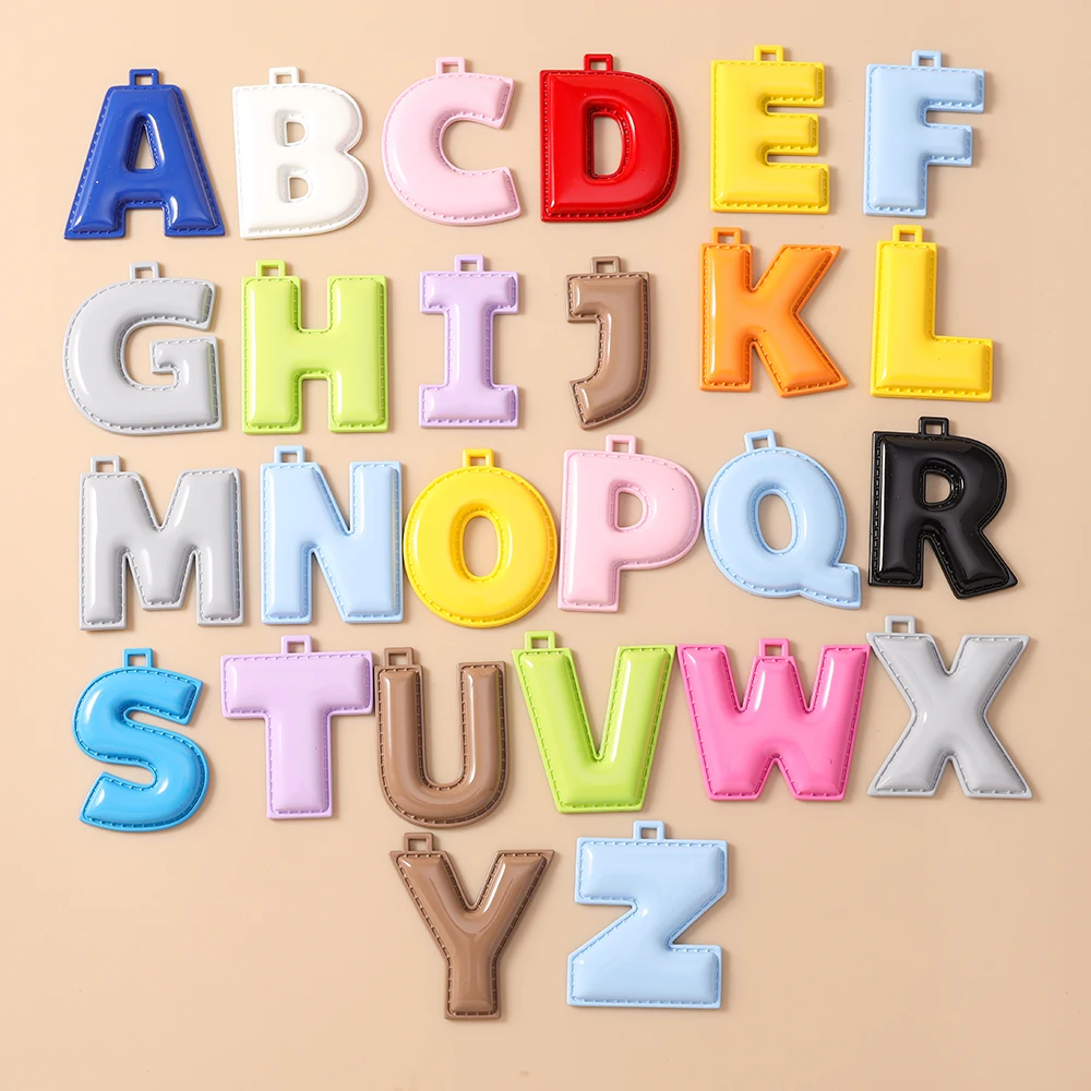 Leslie 5 Stück 40mm Niedliche Metall-Alphabet-Anhänger 26 Buchstaben Charms für Schmuckherstellung DIY Ohrringe Anhänger Halskette Armband Handwerk – Detail 1
