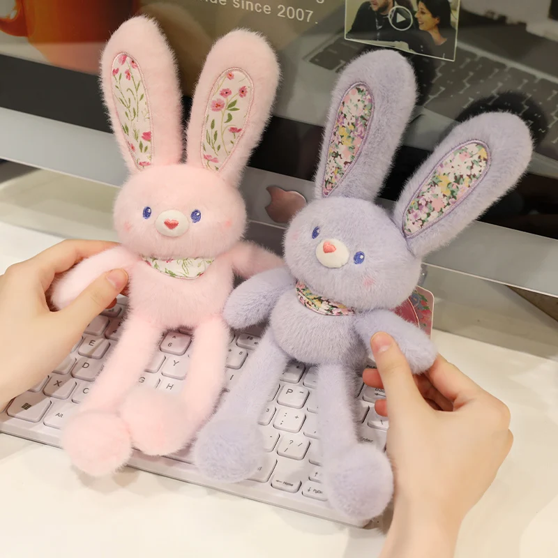 30 cm Koreanische Mode Trends Ziehen Kaninchen Plüsch Spielzeug Weiche Angefüllte Hase Schlüsselbund Schul Anhänger Stress Relief Geschenk Für Kind