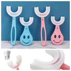 Brosse à dents en silicone en forme de U pour enfants, livres de soins bucco-dentaires pour enfants, anneau de dentition pour enfants, résistant à 360