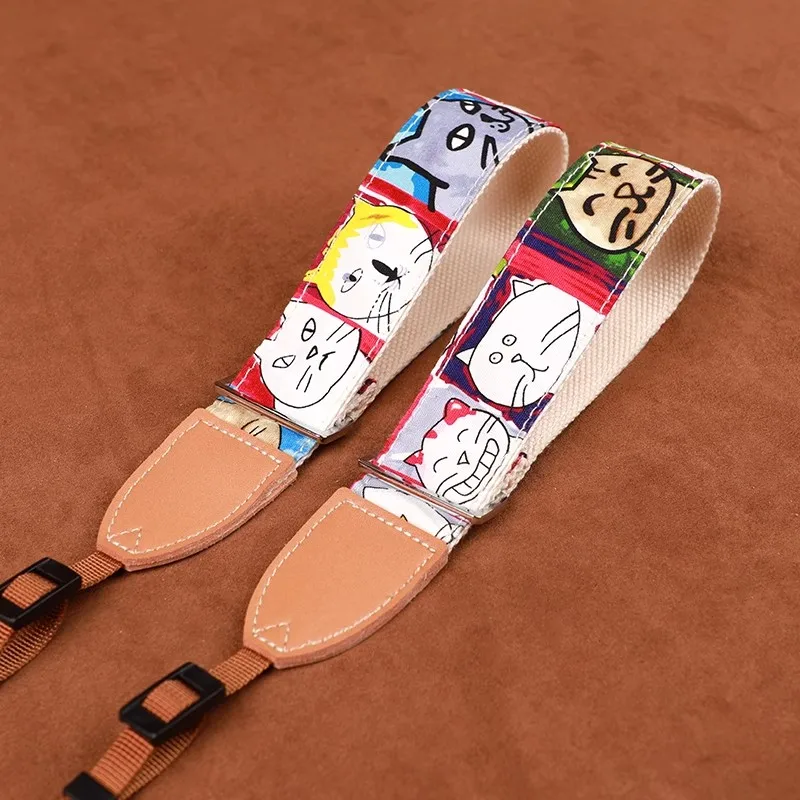 

Camera Strap Cute Cat DSLR Micro Single Camera Wrist Strap Leather Lanyard Hand Rope Sony Canon Nikon Nps Strap Camera Accessory