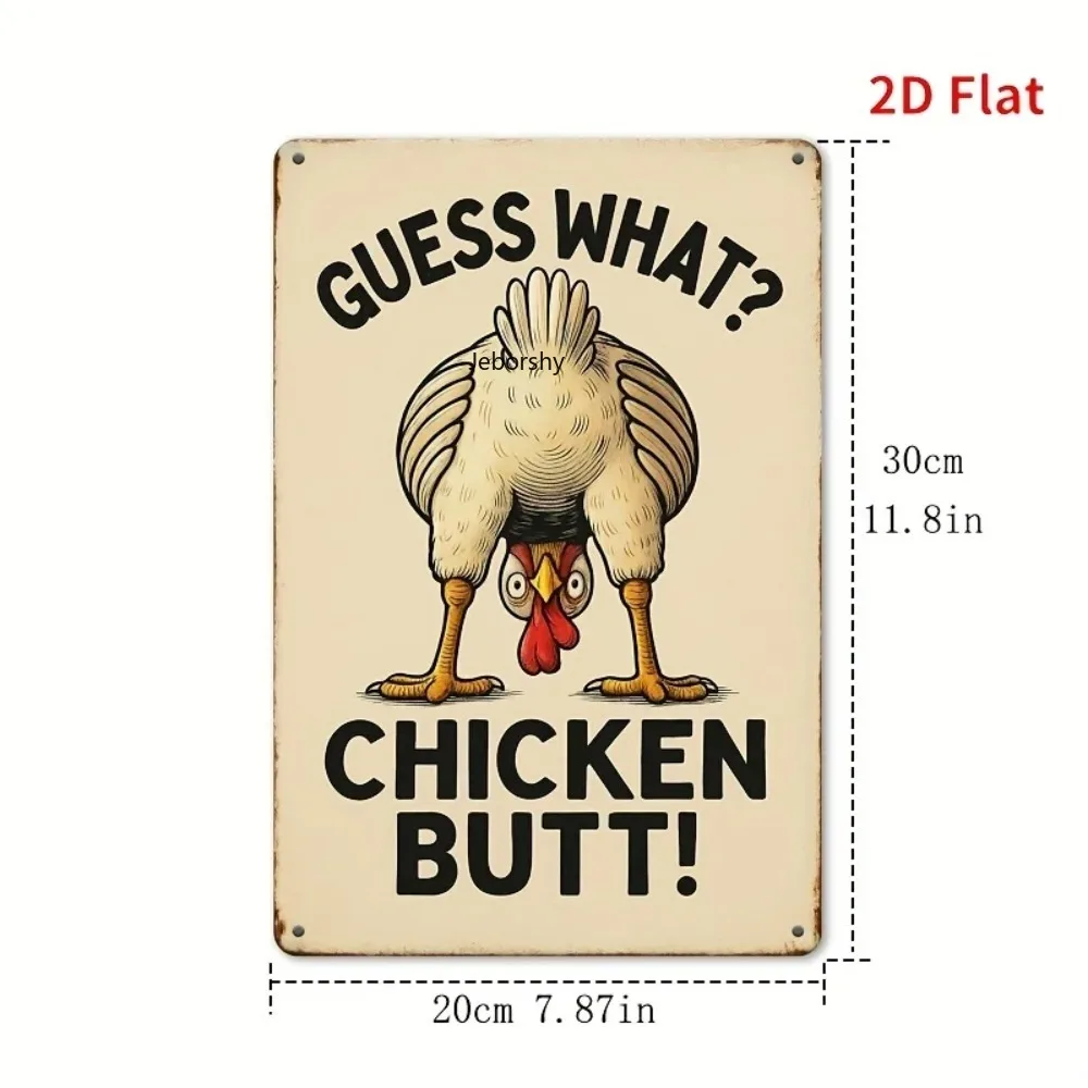 Placa Metálica Vintage Gallina Graciosa, Frase Humorística, Impermeável e Resistente, Decoração para Casa e Bar