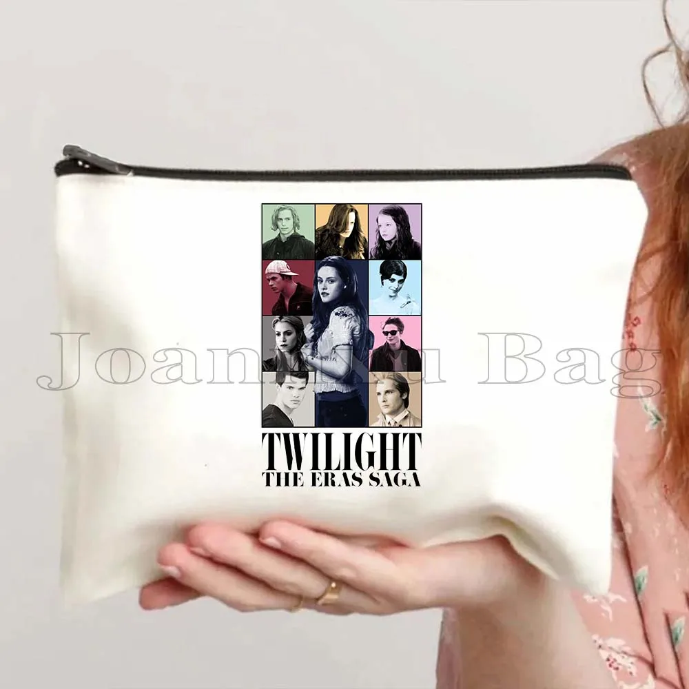 

Classic Movie The Twilight Saga Edward and Bella Teen Wolf Gifts Canvas Cosmetic Bag Makeup Toilet Bag Pencil Case Zipper Pouch