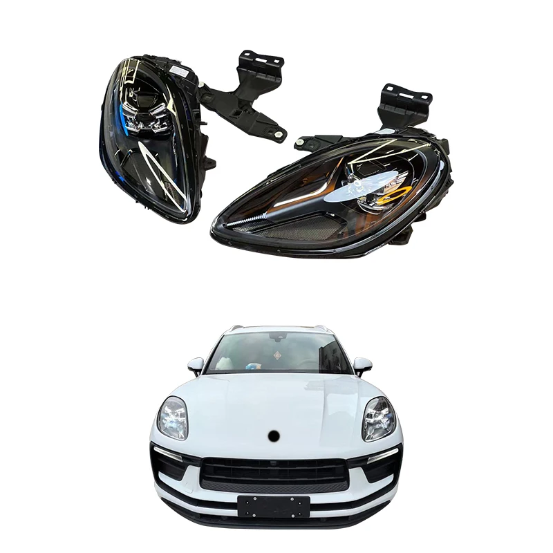 2014-2021 Models Car Upgrade Modification 2023 95B LED Headlights and Front Bumper Suitability for Macan