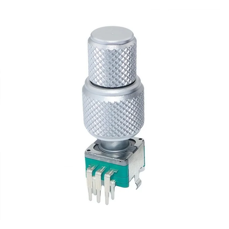 A98E-EC11EBB24C03 Dual-Shaft Encoder With 30 Position Handle Axis Button Switch 25Mm Aluminum Alloy Caps
