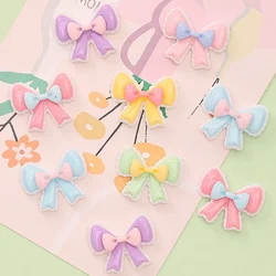 반짝이는 귀여운 멀티 컬러 활 송진 플랫 백 카보숑, 머리핀 스크랩북용 DIY 보석 공예 장식 액세서리, 10 개