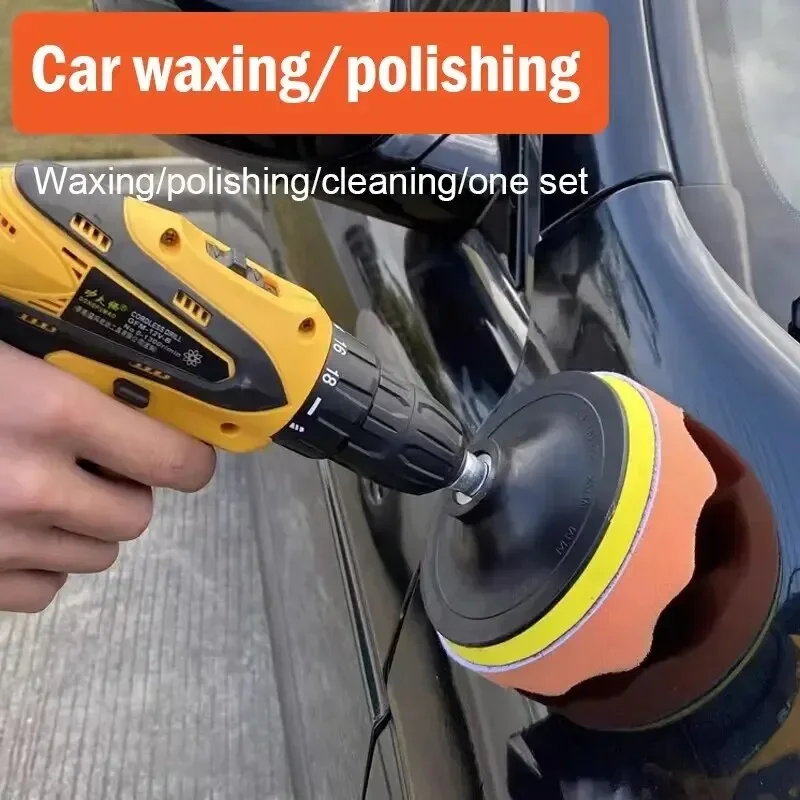 Professional Car Polishing Sponge Pad Set Multi-Use Buffing Waxing Accessories Compatible with Angle Grinder Drill Machines