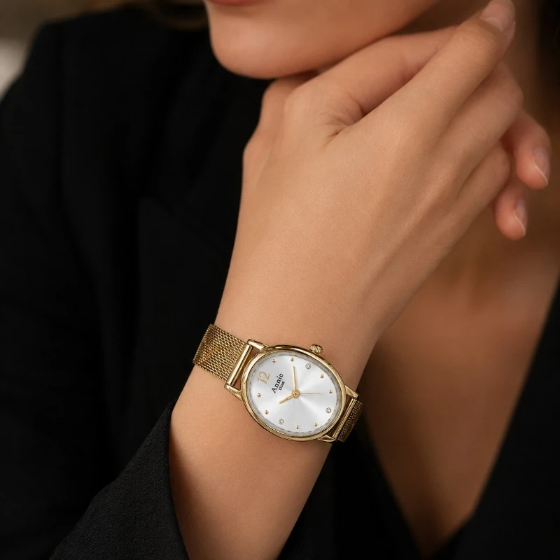 

New Fashion Woman Watch Luxury Ladies Gold Bracelet Watch Elegant Women Mesh Stainless Steel Quartz Watches Gift montre femme