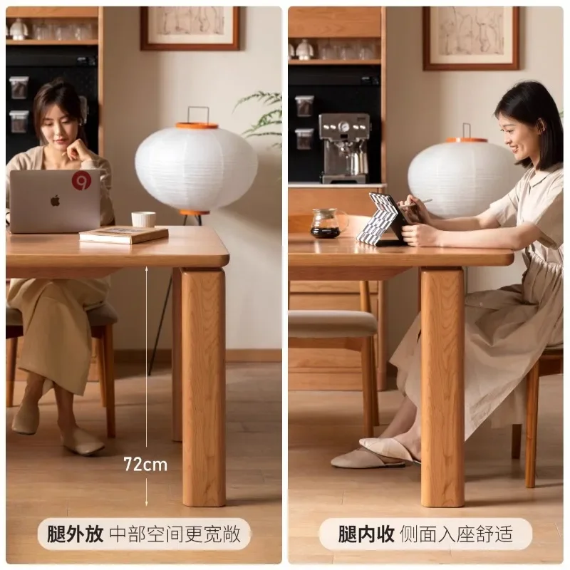 Cherry wood restaurant dining table small apartment simple home desk