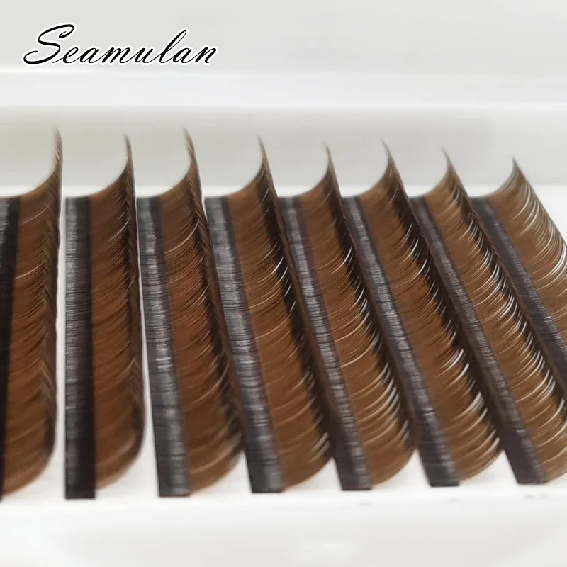 12Rows Faux Individual Lashes Maquiagem Cilios For Professionals Brown Soft Eyelash Extension L/M Eyelashes Maquiagem Colorful