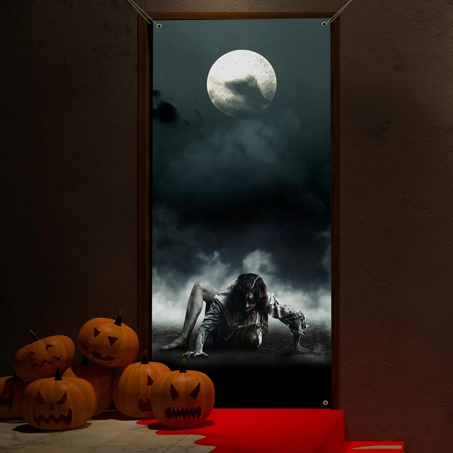 1 Stück Halloween-Geister-Vorhang Horror-Atmosphäre Themenbanner Hintergrund Halloween-Party Heimdekoration Fotografie-Hintergrund